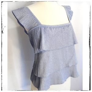 J Crew Pleated Tiered Layered Tank Top Size XL